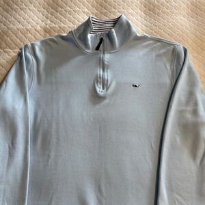 Vineyard vines Men's Light Blue Quarter-Zip Sweater size medium
